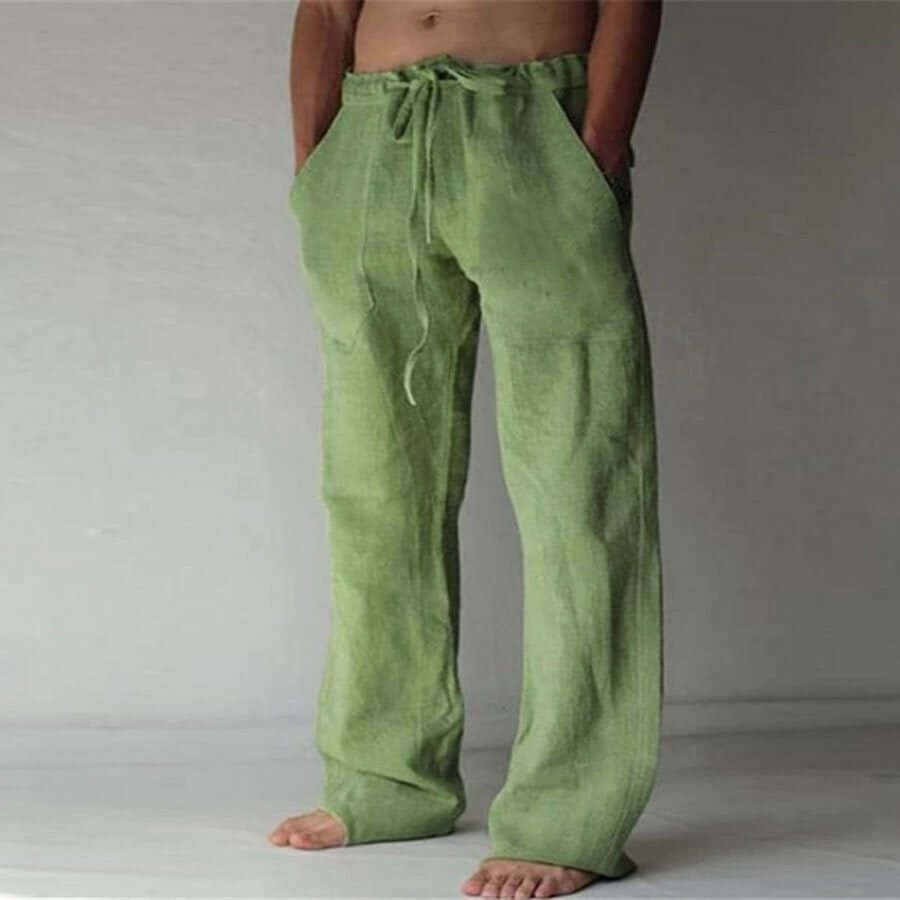 Men's Linen Pants with Drawstring - Relaxed Fit for Summer Comfort 3