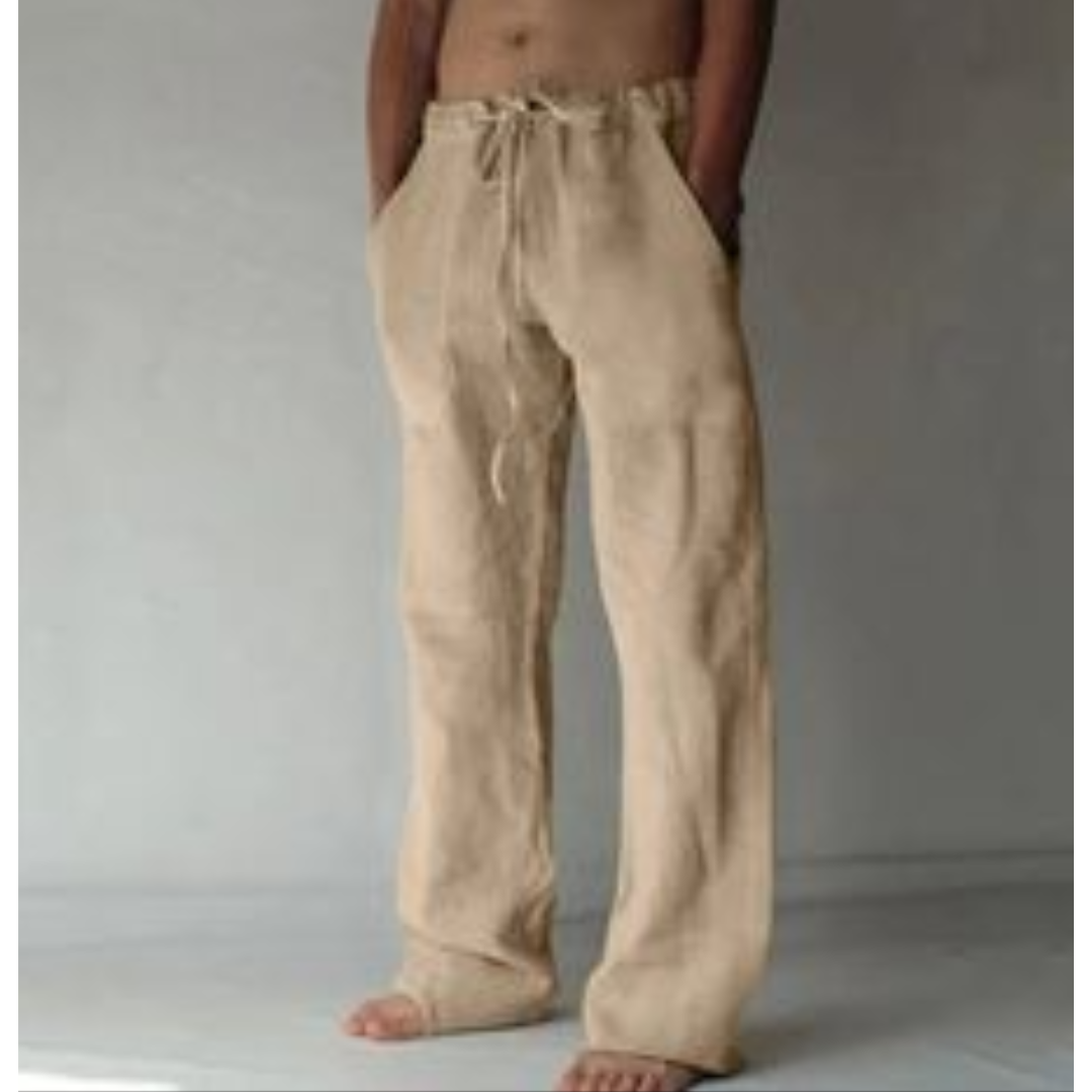 Men's Linen Pants with Drawstring - Relaxed Fit for Summer Comfort 5