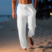Men's Linen Pants with Drawstring for Summer Comfort and Relaxed Fit 1