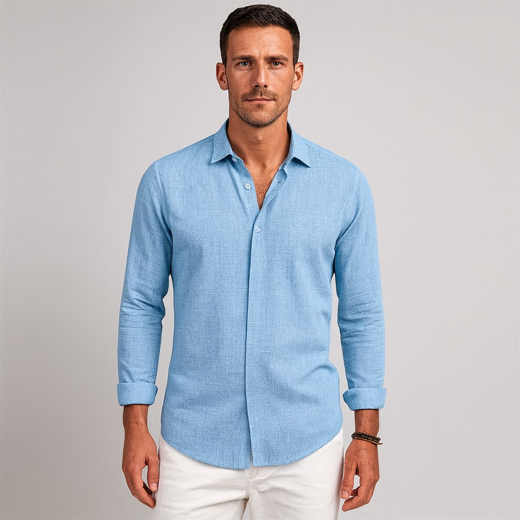 Men's Linen Shirt - Tailored Fit, Light & Breathable for Effortless Style