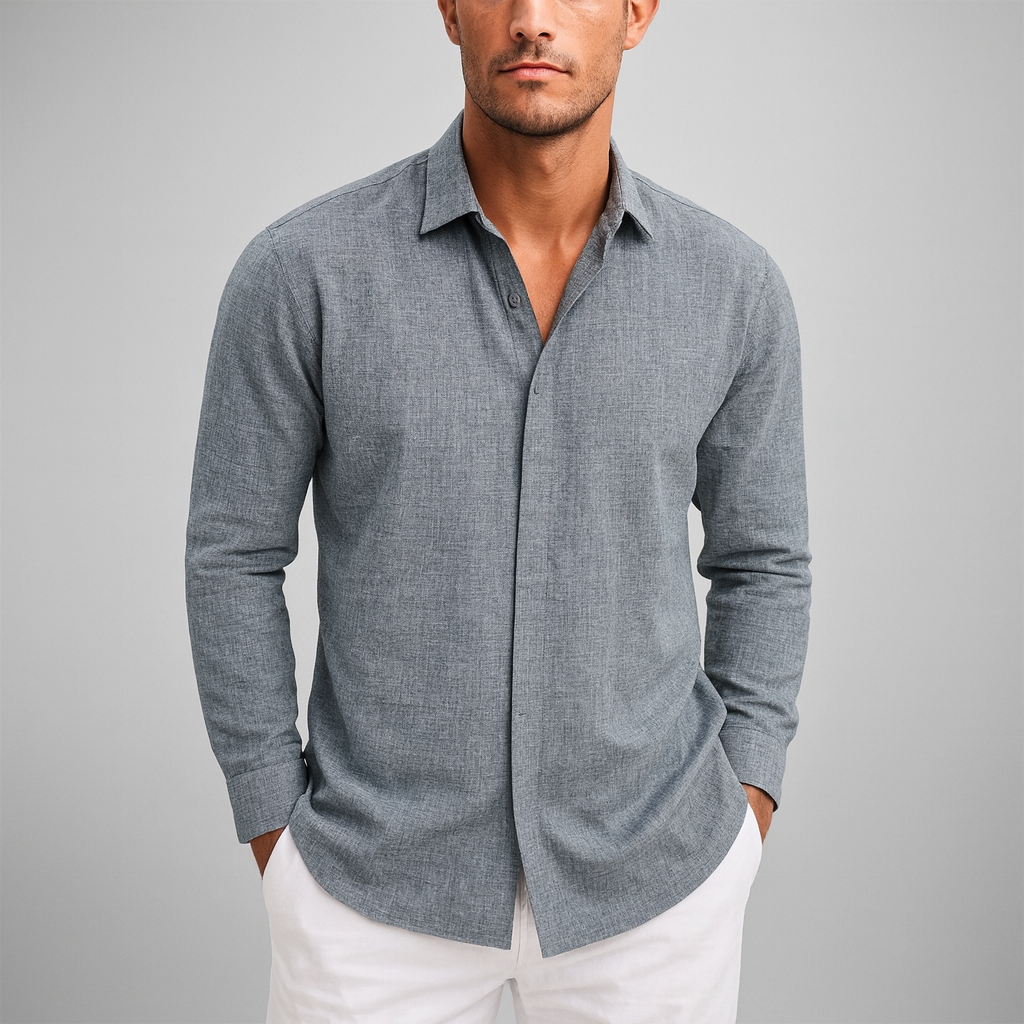 Men's Linen Shirt - Tailored Fit, Light & Breathable for Effortless Style