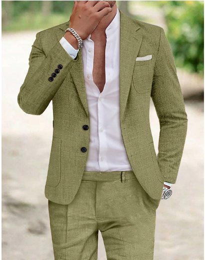Men's Linen Suit - Lightweight and Stylish Wedding Suit for Men 0