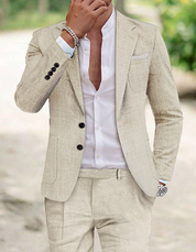 Men's Linen Suit - Lightweight and Stylish Wedding Suit for Men 10