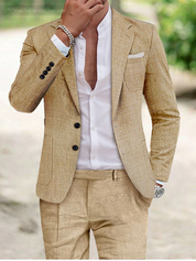 Men's Linen Suit - Lightweight and Stylish Wedding Suit for Men 8
