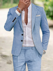 Men's Linen Suit - Lightweight and Stylish Wedding Suit for Men 9