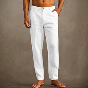 Men's Linen Summer Pants - Lightweight and Breathable Relaxed Fit 0