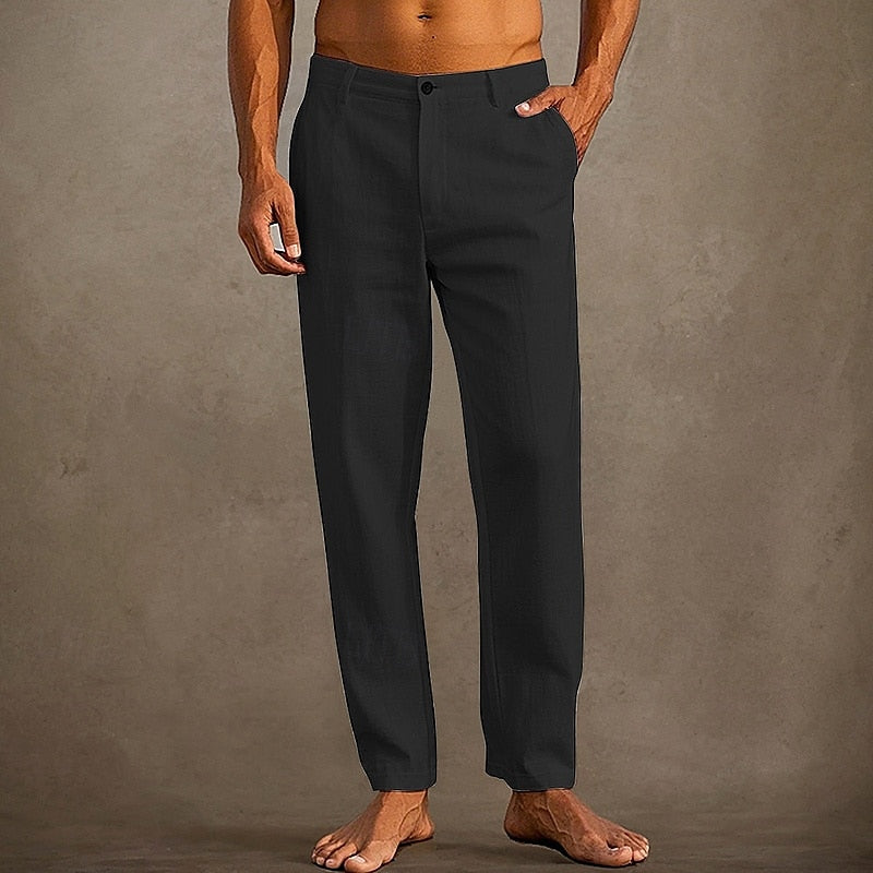 Men's Linen Summer Pants - Lightweight and Breathable Relaxed Fit 2