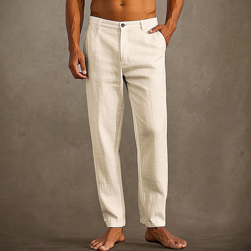 Men's Linen Summer Pants - Lightweight and Breathable Relaxed Fit 3