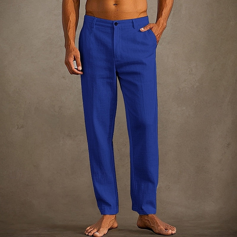Men's Linen Summer Pants - Lightweight and Breathable Relaxed Fit 4