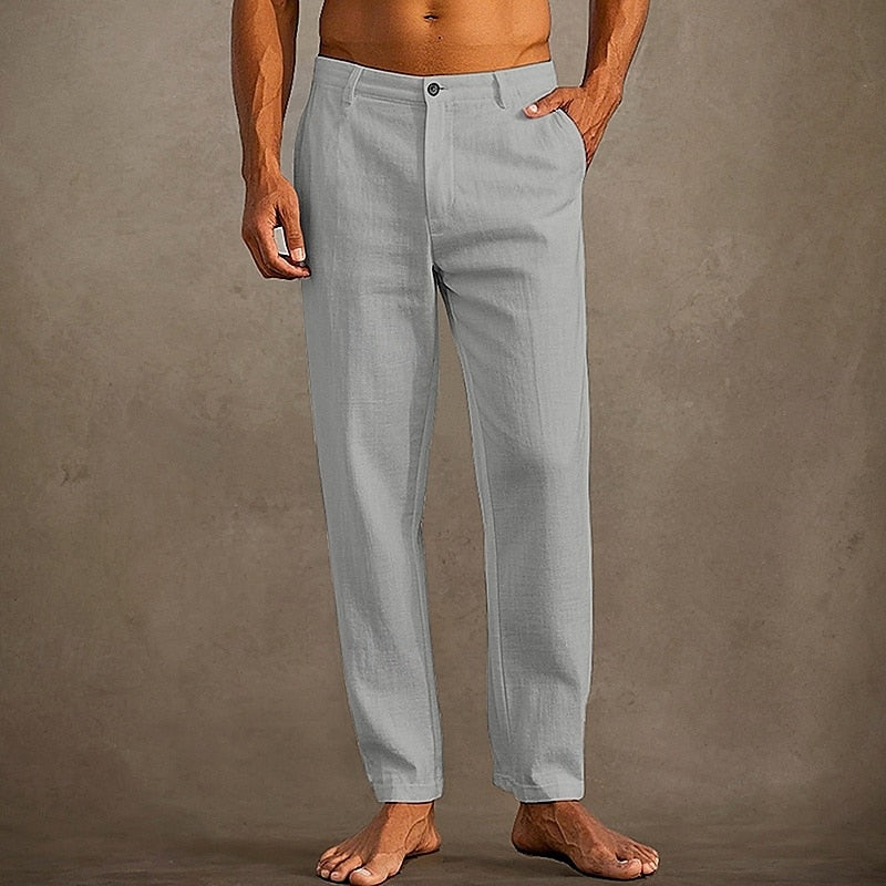 Men's Linen Summer Pants - Lightweight and Breathable Relaxed Fit 6