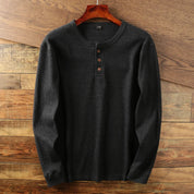 Men's Long Sleeve Henley Shirt - Casual Relaxed Fit Comfortable Top 2