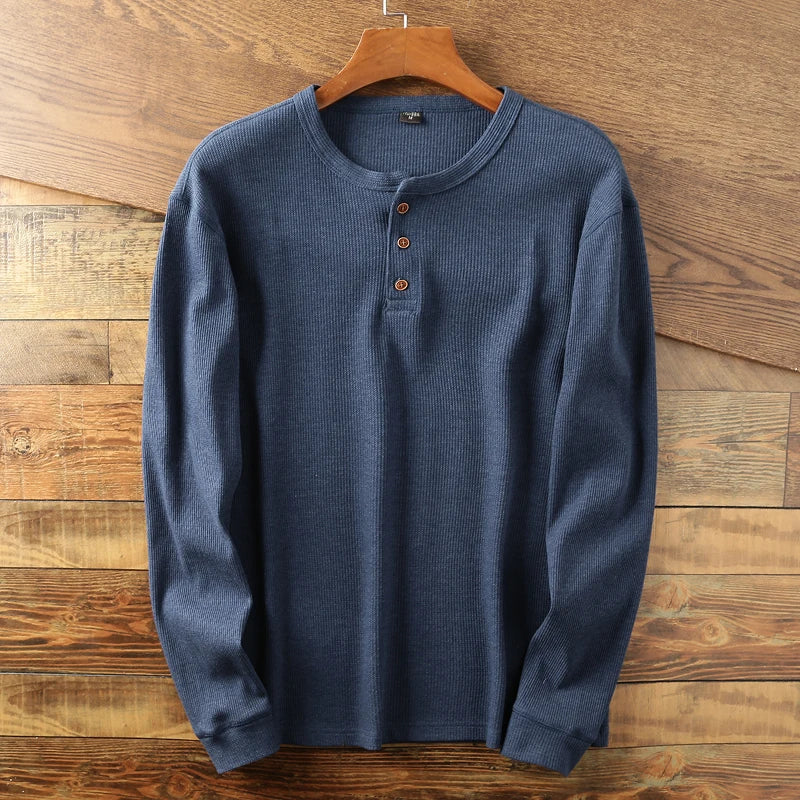 Men's Long Sleeve Henley Shirt - Casual Relaxed Fit Comfortable Top 4
