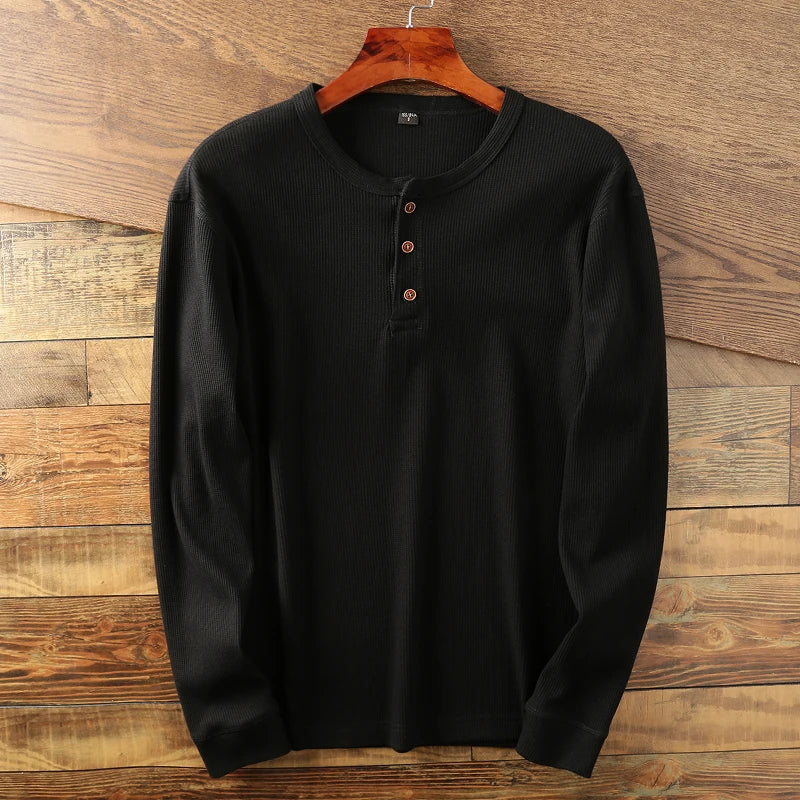 Men's Long Sleeve Henley Shirt - Casual Relaxed Fit Comfortable Top 5