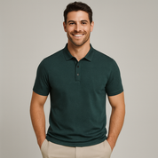 Men's Long Sleeve Polo Shirt - Structured Design for Casual or Office Wear123