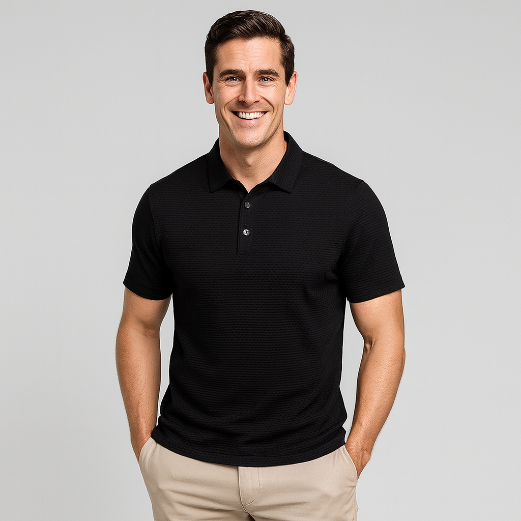 Men's Long Sleeve Polo Shirt - Structured Design for Casual or Office Wear12322