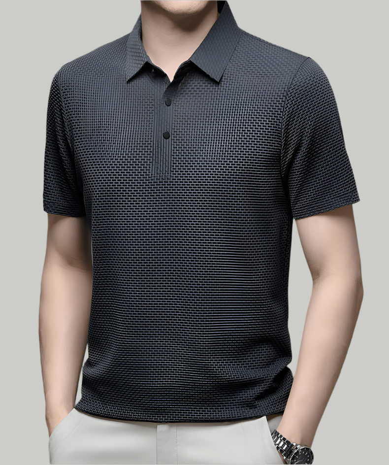 Men's Long Sleeve Polo Shirt - Structured Design for Casual or Office Wear 1