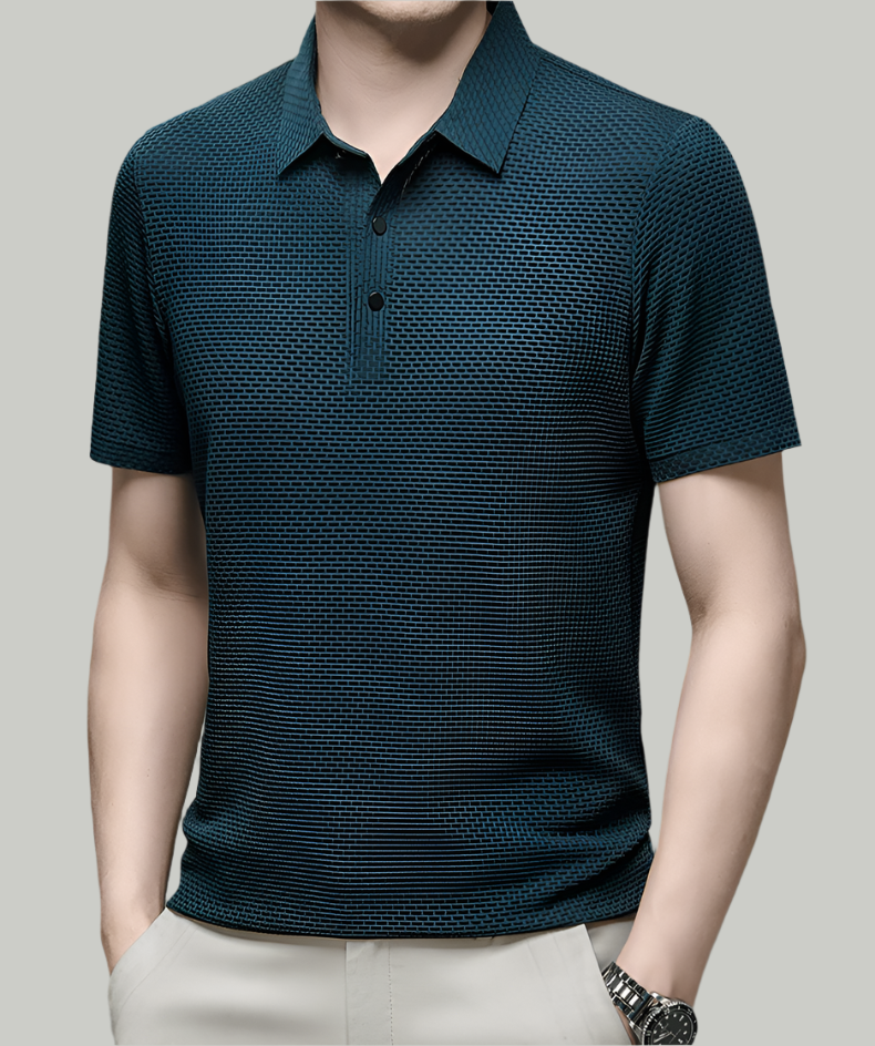 Men's Long Sleeve Polo Shirt - Structured Design for Casual or Office Wear 4