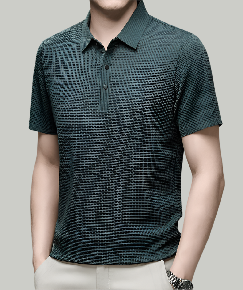 Men's Long Sleeve Polo Shirt - Structured Design for Casual or Office Wear 6