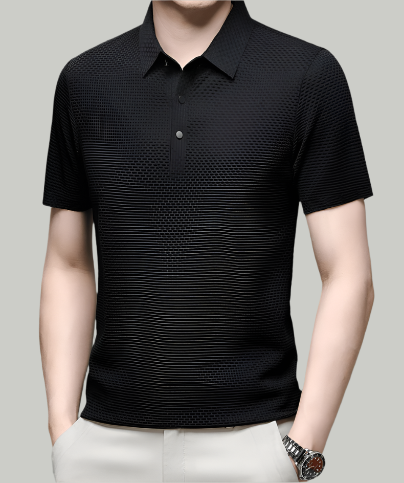 Men's Long Sleeve Polo Shirt - Structured Design for Casual or Office Wear 8