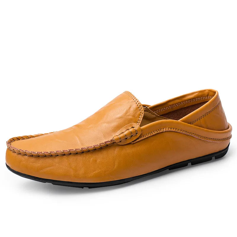 Men's Moccasins Shoes - Luxurious Leather Slip-On with Hand-Stitched Detailing 1