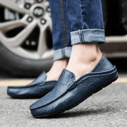 Men's Moccasins Shoes - Luxurious Leather Slip-On with Hand-Stitched Detailing 10
