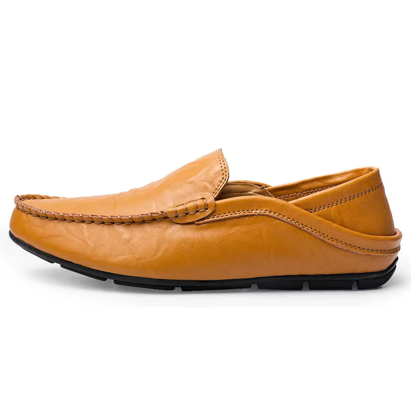 Men's Moccasins Shoes - Luxurious Leather Slip-On with Hand-Stitched Detailing 2