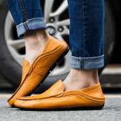 Men's Moccasins Shoes - Luxurious Leather Slip-On with Hand-Stitched Detailing 5