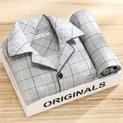 Men's Pajama Set - Classic Button-Up Shirt and Pants for Comfort and Style 7