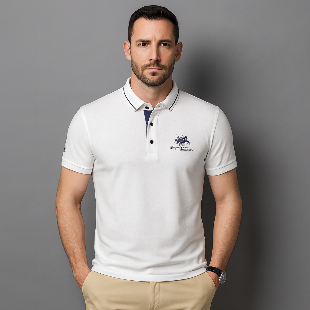 Men's Polo Shirt - Casual Lightweight Cotton Blend for Everyday Wear