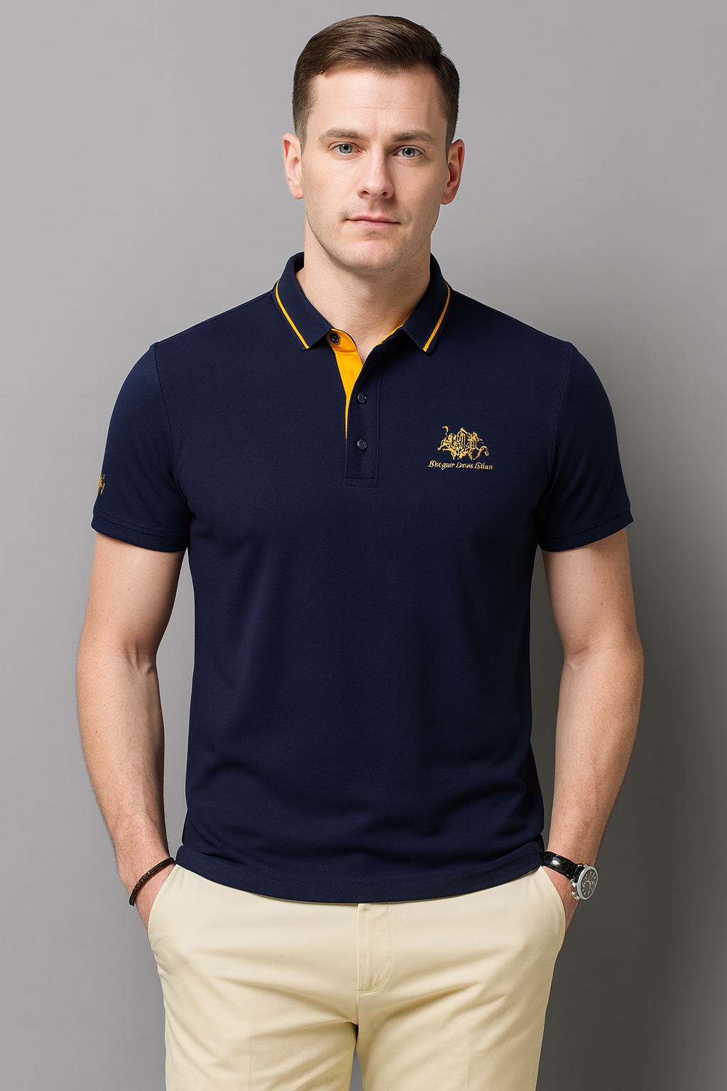 Men's Polo Shirt - Casual Lightweight Cotton Blend for Everyday Wear
