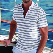 Men's Polo Shirt - Retro Striped Design, Lightweight, Relaxed Fit 2