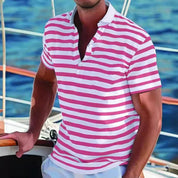 Men's Polo Shirt - Retro Striped Design, Lightweight, Relaxed Fit 3