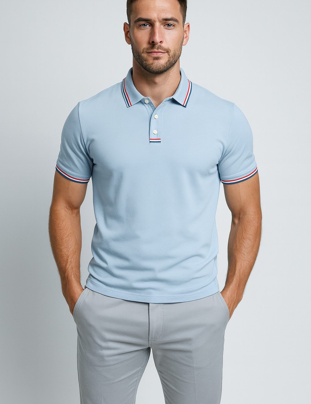 Men_s_Polo_Shirt_with_Striped_Collar_-_Short_Sleeve_Smart-Casual_Style_07.png