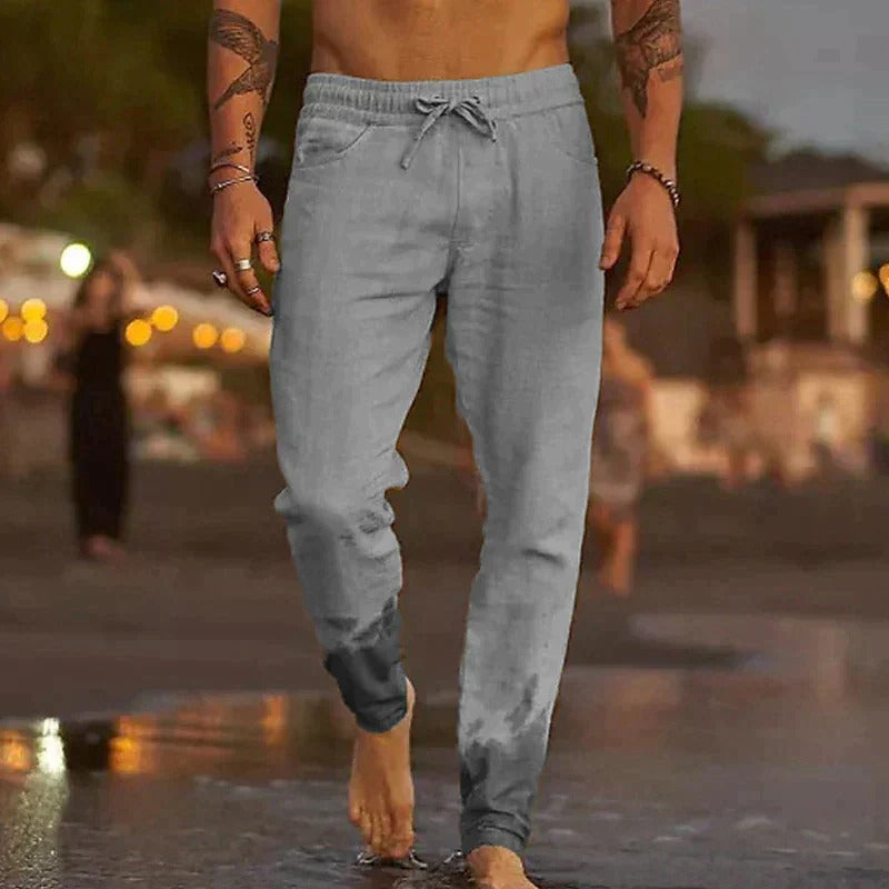 Men's Relaxed Fit Linen Pants - Comfortable Summer Trousers 5