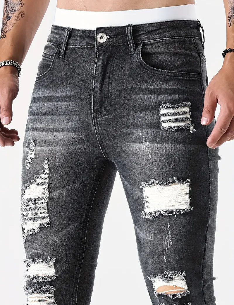 Men's Ripped Skinny Jeans 4