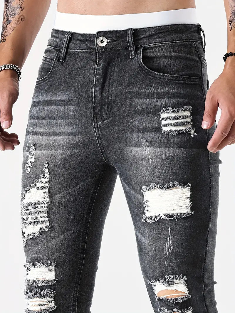 Men's Ripped Skinny Jeans 4