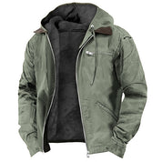 Men's Sherpa-Lined Fleece Jacket - Durable Hooded Work Coat for Winter 2