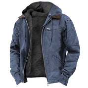 Men's Sherpa-Lined Fleece Jacket - Durable Hooded Work Coat for Winter 3