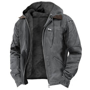 Men's Sherpa-Lined Fleece Jacket - Durable Hooded Work Coat for Winter 4