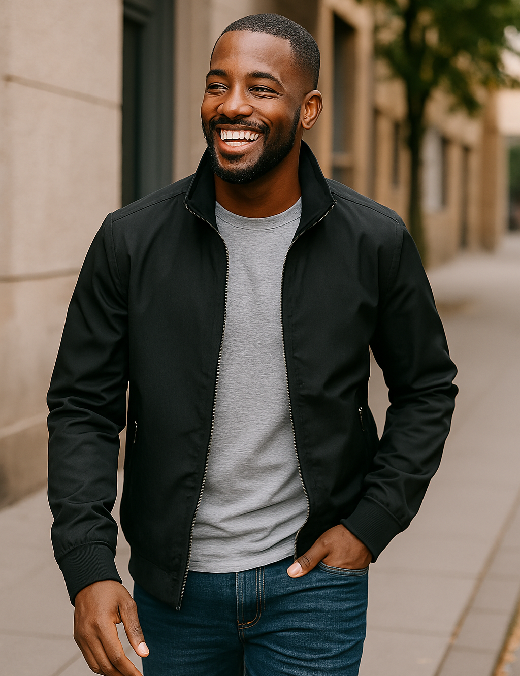 Men's Slim Fit Bomber Jacket - Lightweight Casual Outerwear for Modern Style 1