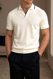 Men's Slim Fit Polo Shirt - Breathable Tailored Design for Casual & Semi-Formal Wear 0