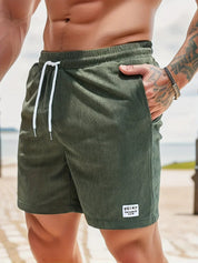 Men's Striped Summer Shorts - Lightweight Breathable Casual Fit 0
