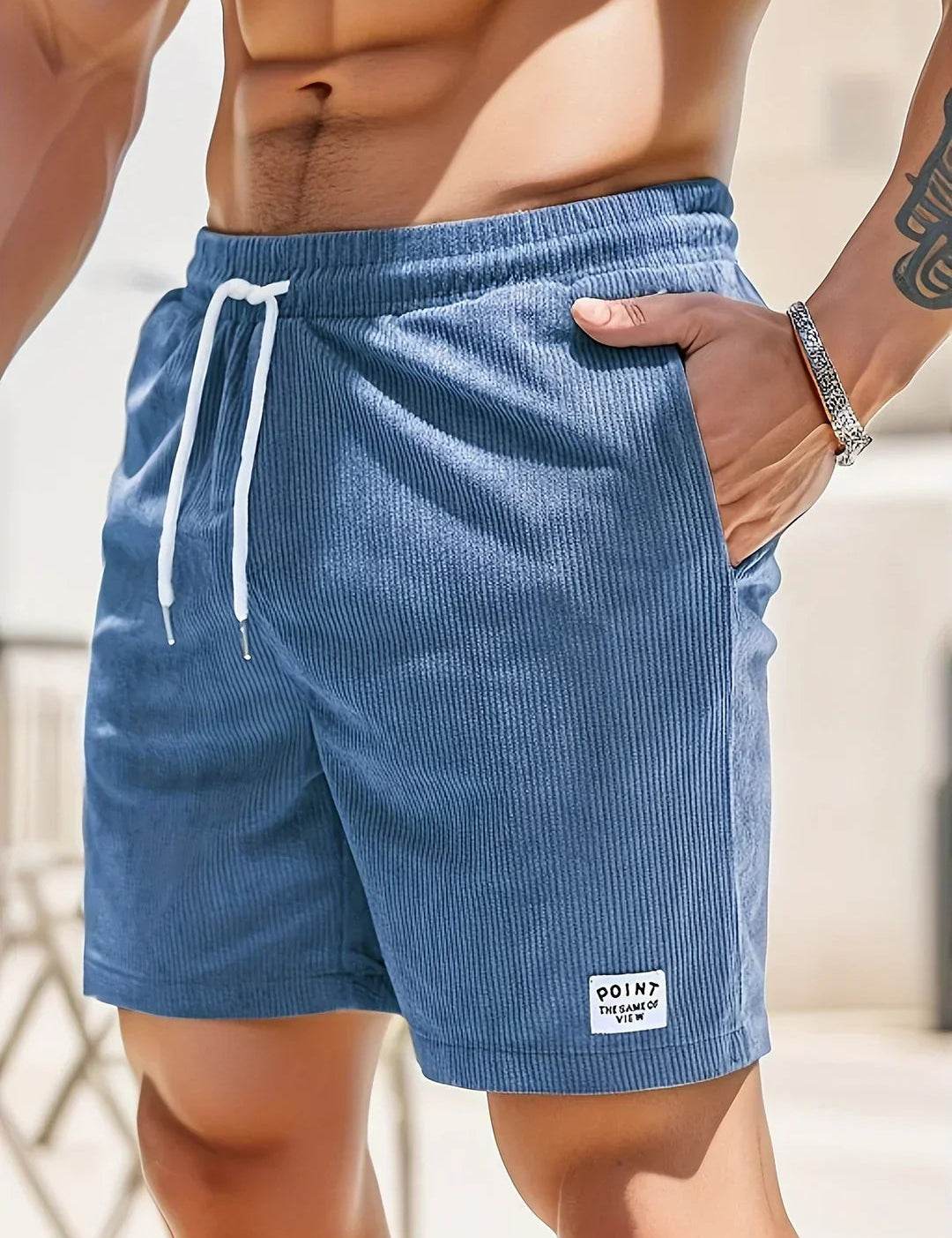 Men's Striped Summer Shorts - Lightweight Breathable Casual Fit 3