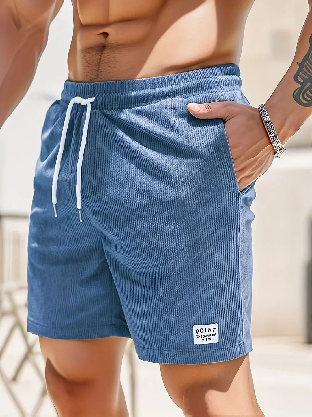 Men's Striped Summer Shorts - Lightweight Breathable Casual Fit 3