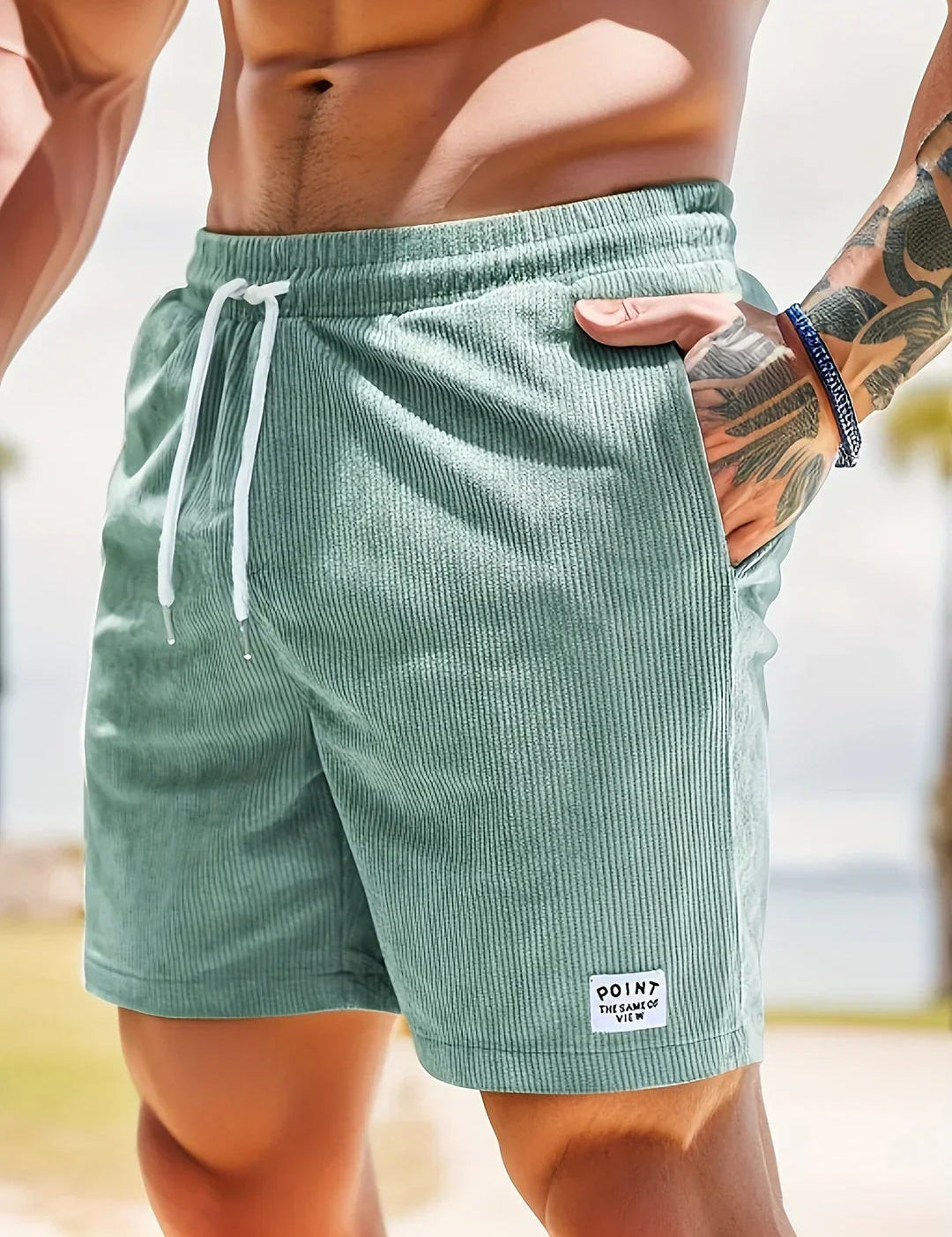 Men's Striped Summer Shorts - Lightweight Breathable Casual Fit 4