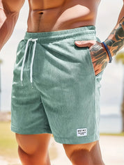 Men's Striped Summer Shorts - Lightweight Breathable Casual Fit 4
