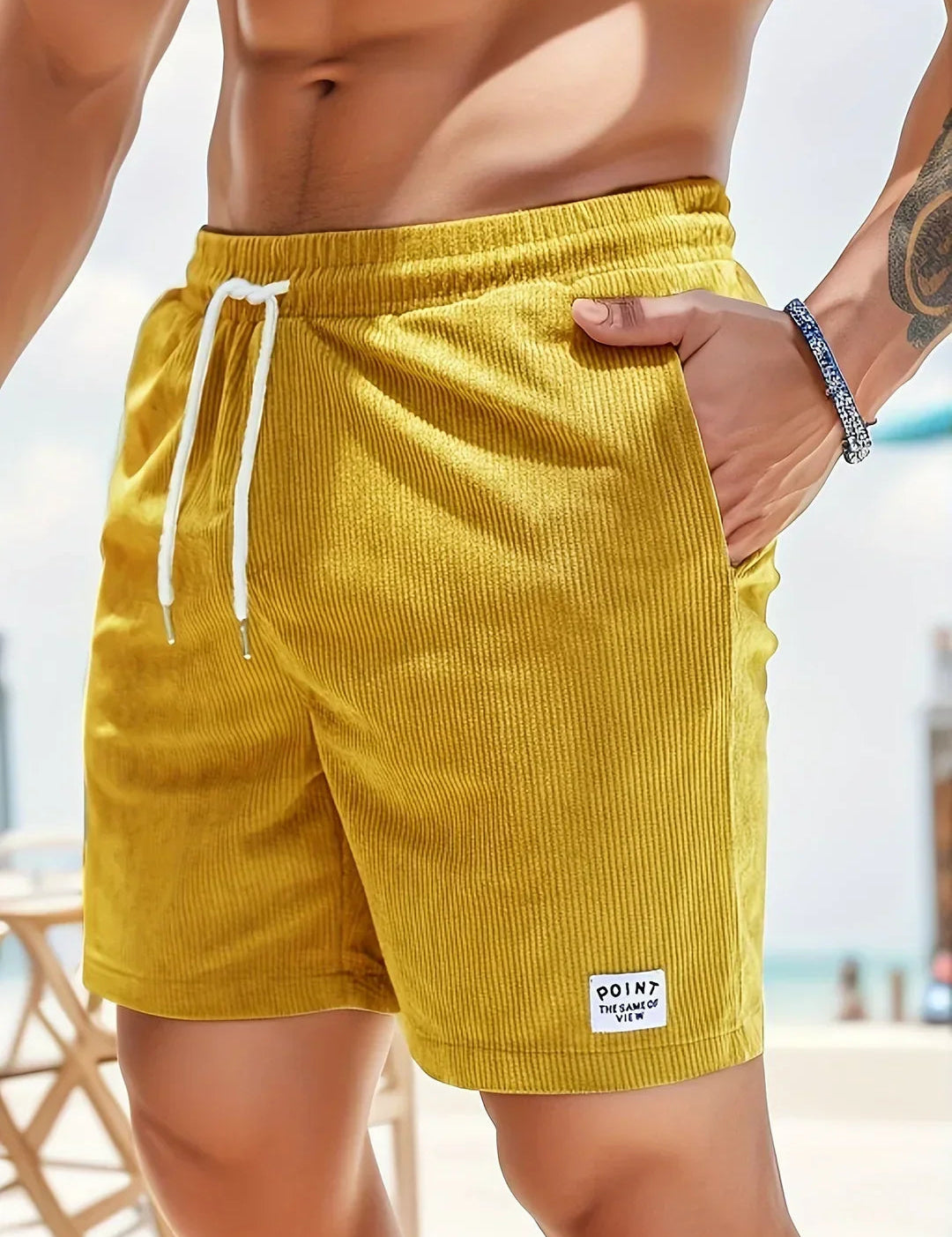 Men's Striped Summer Shorts - Lightweight Breathable Casual Fit 6
