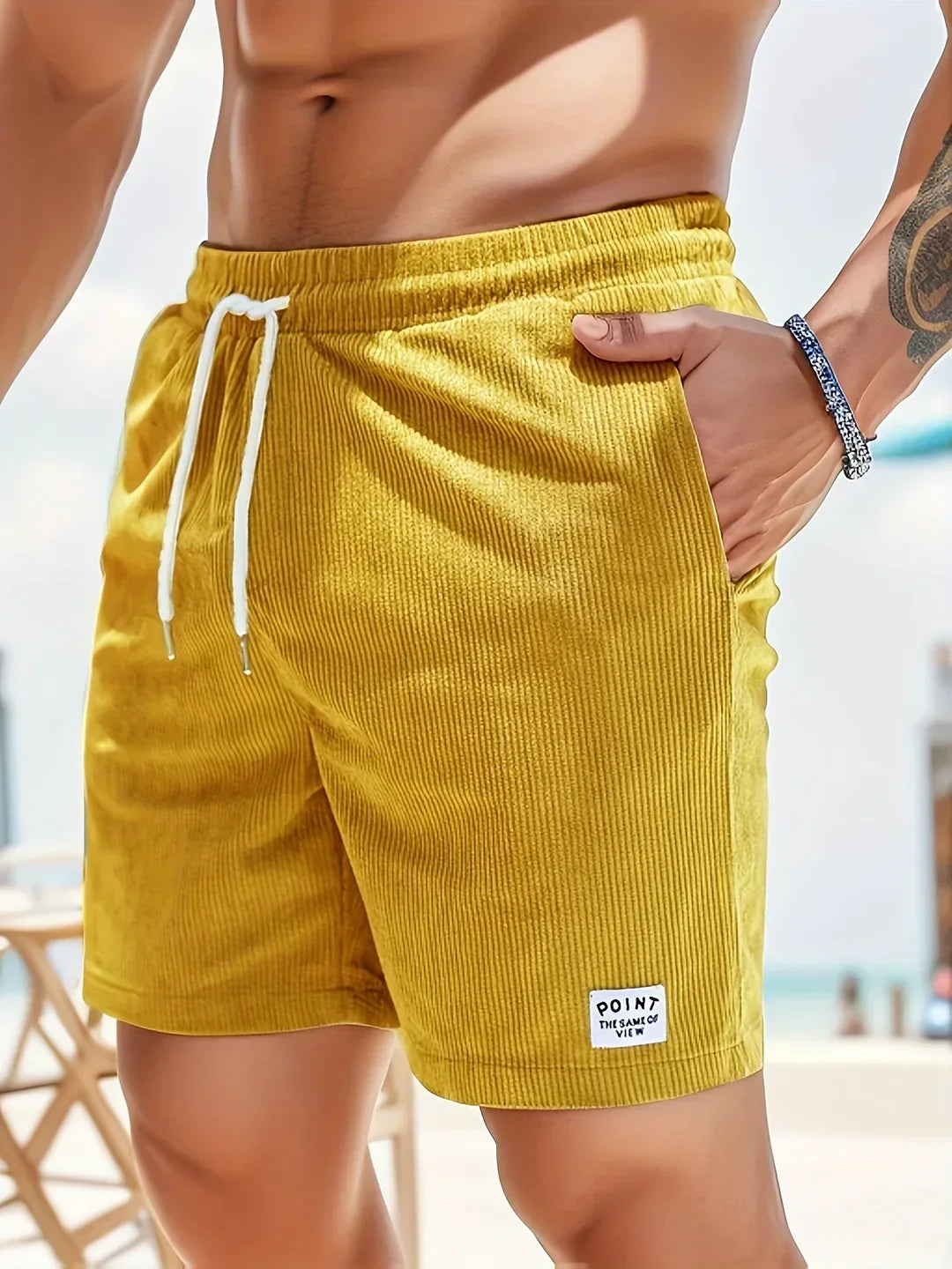 Men's Striped Summer Shorts - Lightweight Breathable Casual Fit 6