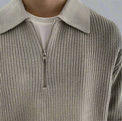 Men's Half Zip Polo Sweater - Soft Knitting Material, Classic Collar, Versatile Style-5