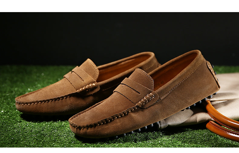 Men's Suede Loafers - Casual Brown Loafer Shoes for Everyday Wear 1